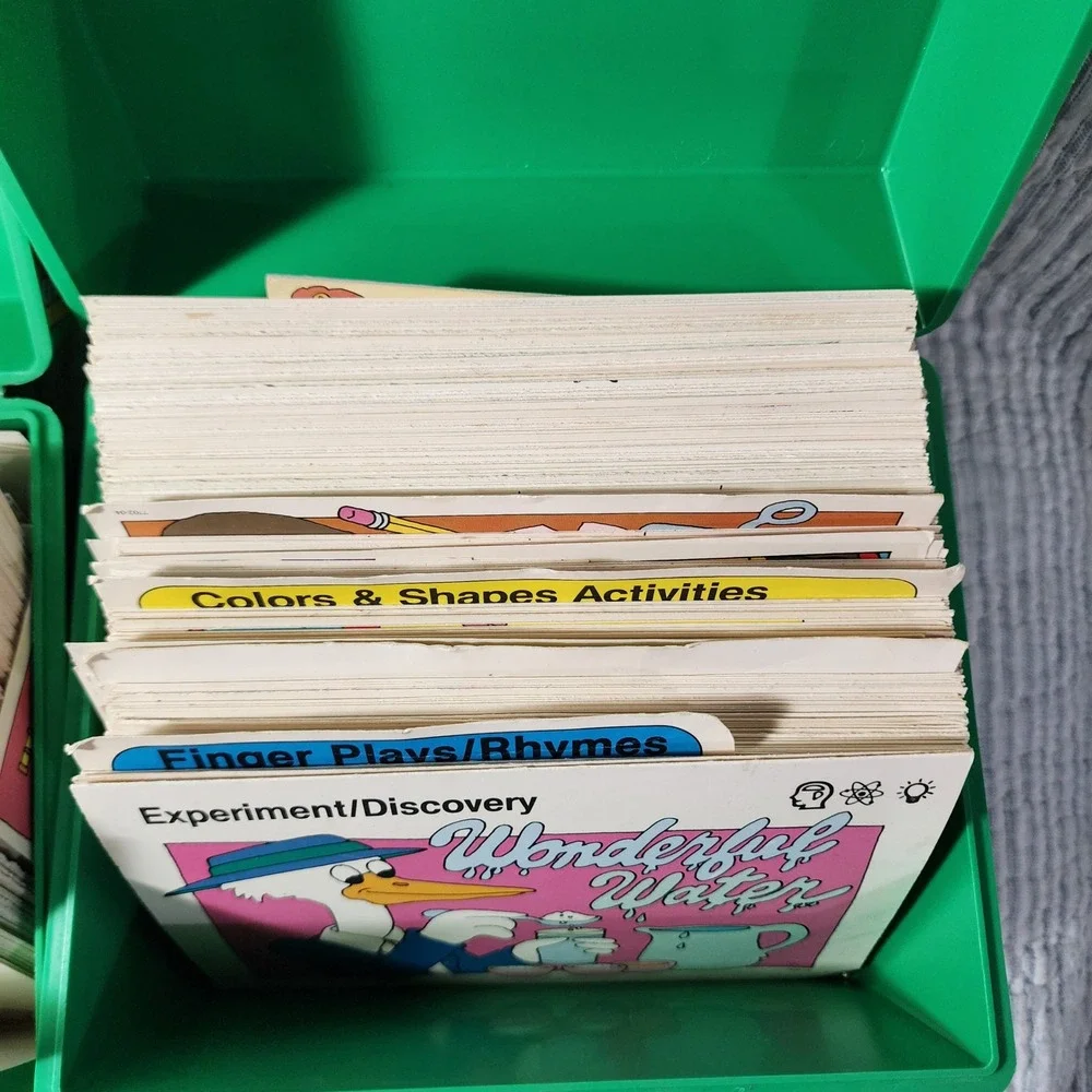 Vintage Sweet Pickles Preschool Program Green Cases Activity Cards Spinner Set